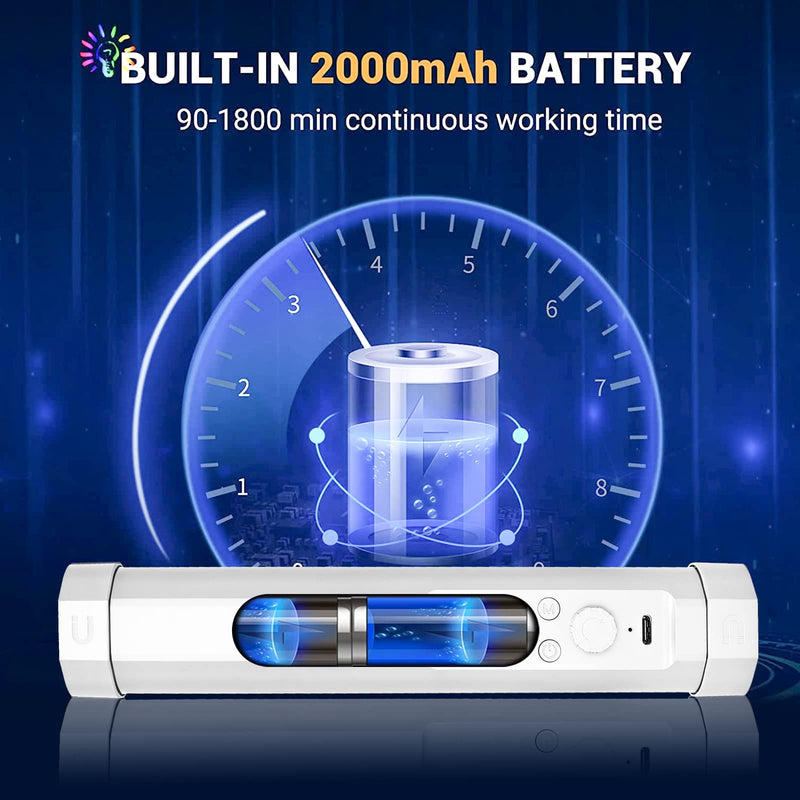 [AUSTRALIA] - LUXCEO Handheld Light Wand, Multicolor RGB LED Video Light for Photography, 2000mAh Rechargeable Mini Light Stick for Video Shooting Professional Tube Lights with Magnetic for Vlog, TikTok(White) White 