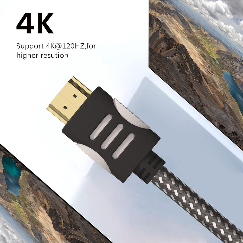 4K HDMI Cable 3ft 1 Pack, hdmi 2.0 high Speed Cables 2160P HDR 18Gbps HDCP 2.2 Ethernet hdmi to hdmi, for Laptop, Monitor, Projector, PS4, PS5, Xbox, TV & More 3ft-1pack