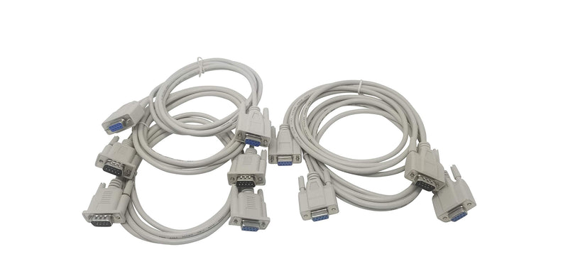 YCS basics Five Pack 6 Ft DB9 Cables One Each Male to Male, Male to Female, Female to Female, Null Modem Male to Female, Null Modem Female to Female