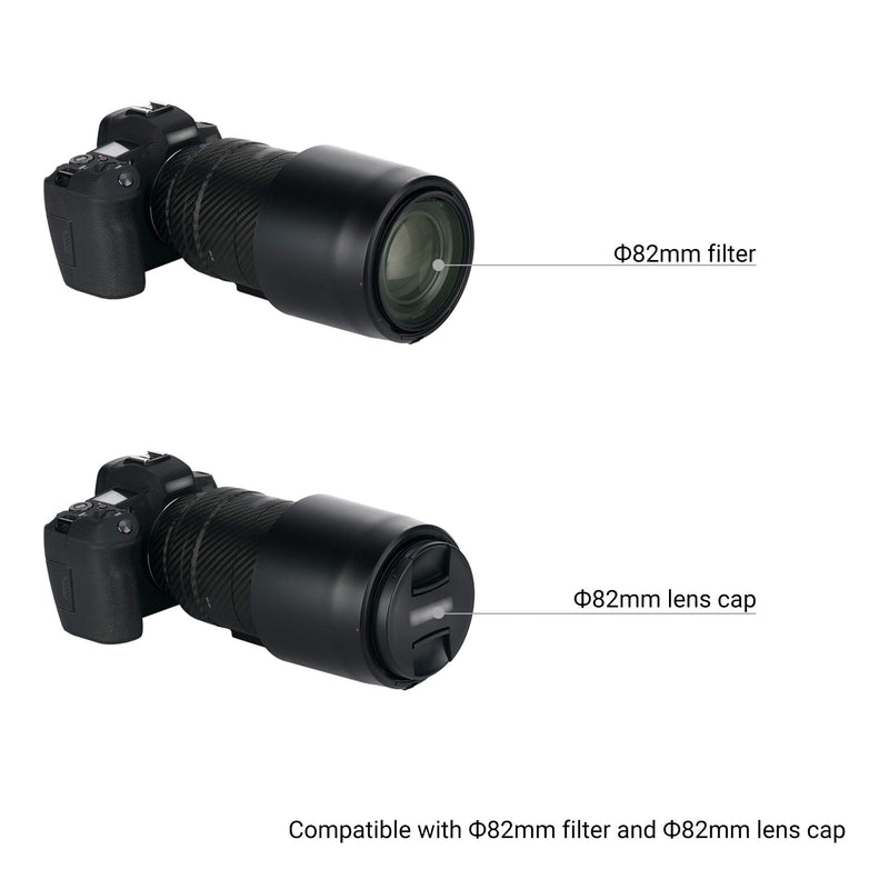 Reversible RF 600mm Bayonet Lens Hood Shade for Canon RF 600mm f/11 is STM Lens on Canon EOS R RP R5 R6 Replaces Canon ET-88B Lens Hood Allows to Attach 82mm Filter and Lens Cap Replace Canon ET-88B for RF 600mm Lens