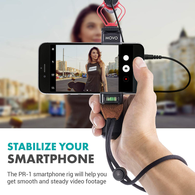 Movo Smartphone Video Rig with Tripod, Shotgun Microphone, Grip Handle, Wrist Strap Compatible with iPhone, Android and Other Smartphones - Perfect for TIK Tok or Vlogging Equipment