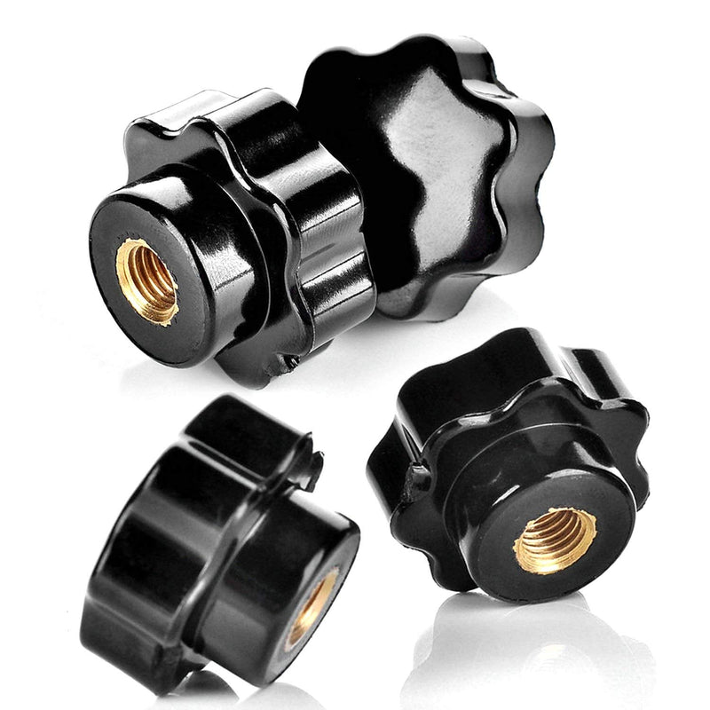 OCR 10Pcs Star Knob M6 Knurled Thread Clamping Knob, Star Shape Hand Knobs Black Plastic Screw-On Clamping Star Knob Handle m6--10pcs