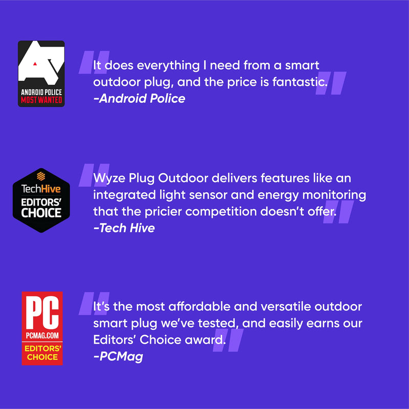 Wyze Plug Outdoor, Dual Outlets Energy Monitoring, IP64, 2.4GHz WiFi Smart Plug, Works with Alexa, Google Assistant, IFTTT, No Hub Required, Black – A Certified for Humans Device