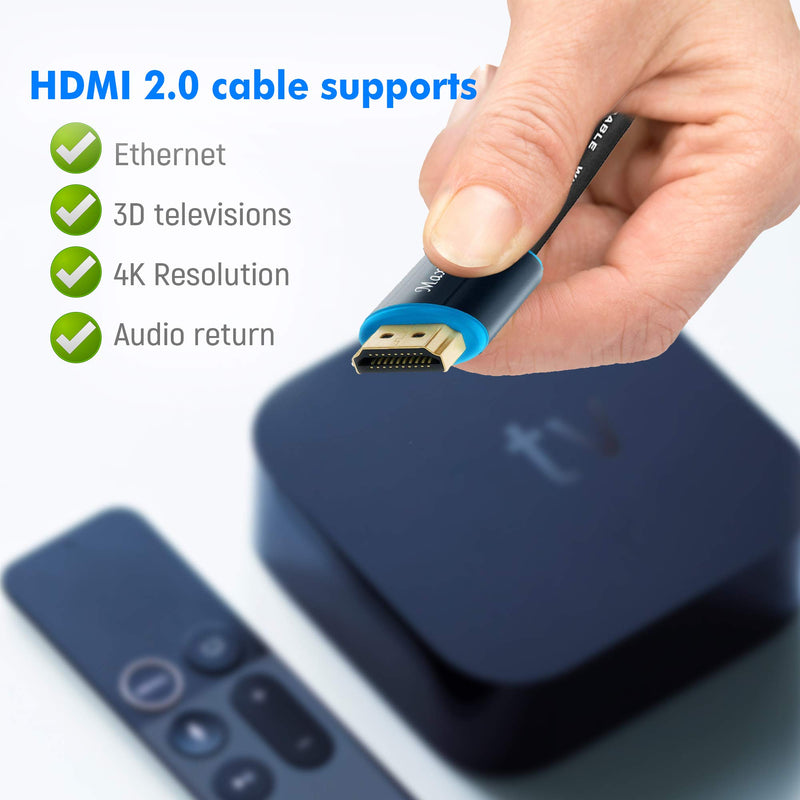 Maximm HDMI Cable 4K 35 Foot High Speed 18Gbps 2.0 Cables HDMI 2.0 Cable 4K@60Hz HDR, 3D, 2160P, 1080P, Ethernet, HDCP 2.2, ARC Braided HDMI Cord 35Ft 35 Feet 1 Pack