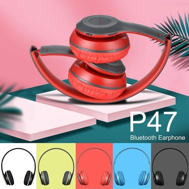 [AUSTRALIA] - NCR P47 5.0+ EDR Wireless Rechargeable Bluetooth Over-Ear Headphones, Foldable Headset with Mic (Black) Black 