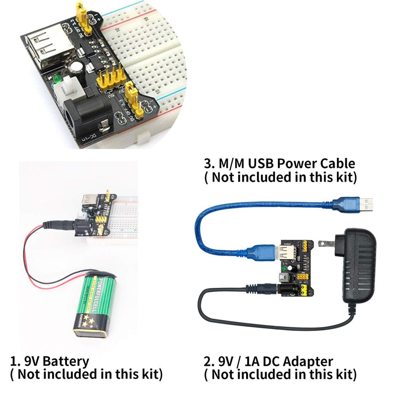 Makeronics 1660 Tie-Points Solderless Breadboard+Electronics Fun Kit |140 PCS U-Shape Jumpers |65 PCS Wires | Power Supply Module|Precision Potentiometer for Prototyping Circuit/Arduino/Raspberry Pi