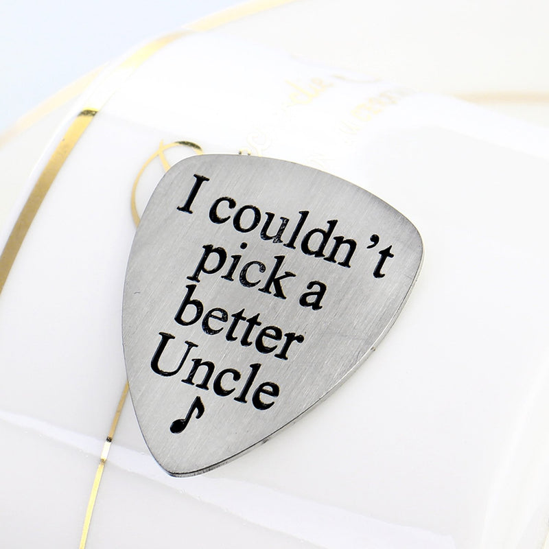 BESPMOSP Music Lover Gift I Couldn't Pick A Better Uncle Guitar Pick Christmas Gift for Uncle