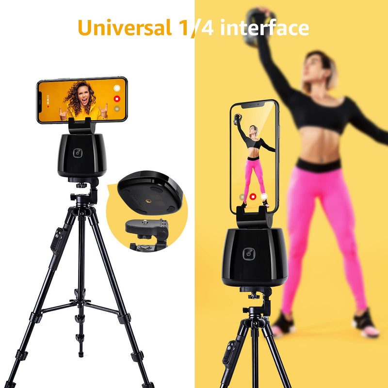 Capture Genie Smart Gimbals Stabilizer, 360° Rotation Auto Face Object Tracking Camera Mount, Hands-Free Photo or Video Phone Holder, Vlog Shooting Tripod Stand Selfie Stick for iPhone and Android