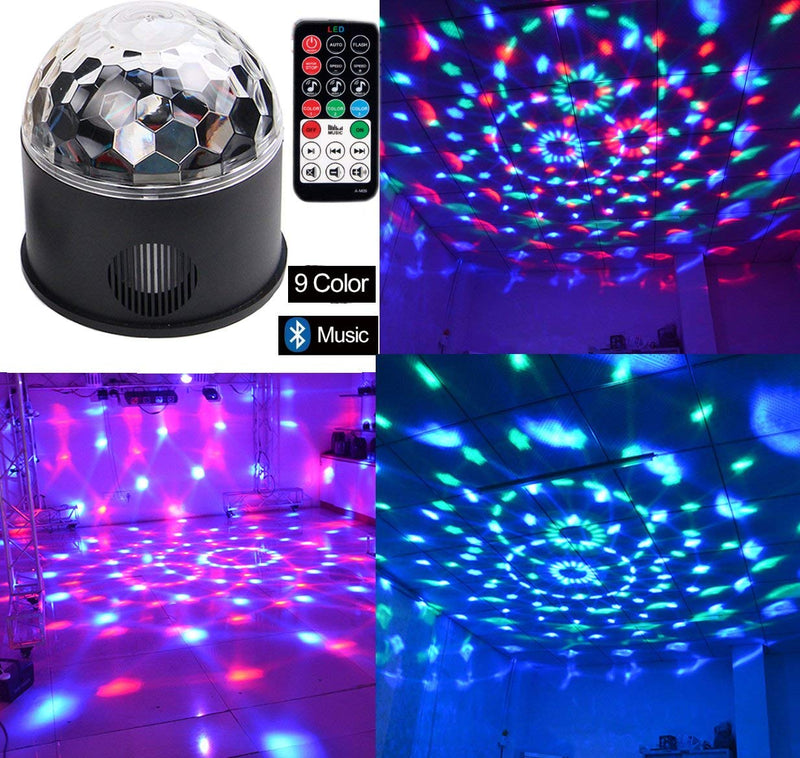 Bluetooth Disco Ball Light Wonsung 9-color Party Mirror Ball Projector Stage Lights Strobe Club lights Effect Mini Lights Magic Ball Dance Light