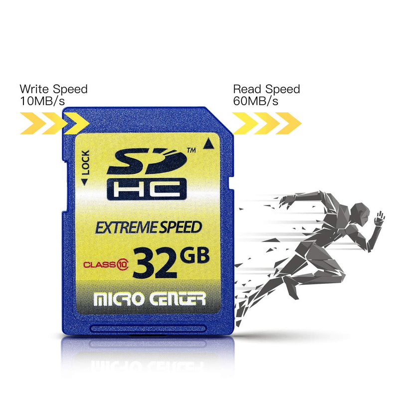 Micro Center 32GB Class 10 SDHC Flash Memory Card Full Size SD Card USH-I U1 Trail Camera Memory Card