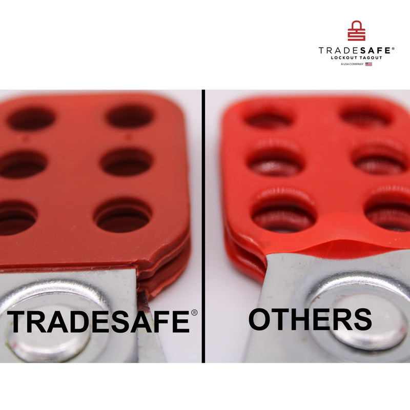 TRADESAFE Lock Out Tag Out Hasp, 6 Pack, Stainless Steel Safety Hasp Lock for Padlocks, Tamper-Proof and Impact-Resistant