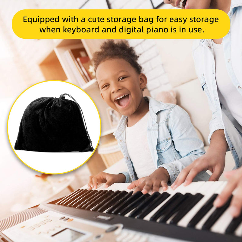 Piano Keyboard Cover, Premium Stretchable Velvet Digital Piano Dust Cover with Storage Bag, Compatible with Most 76-88 Key Models Electronic Keyboard, Digital Piano - Black 76-88keys