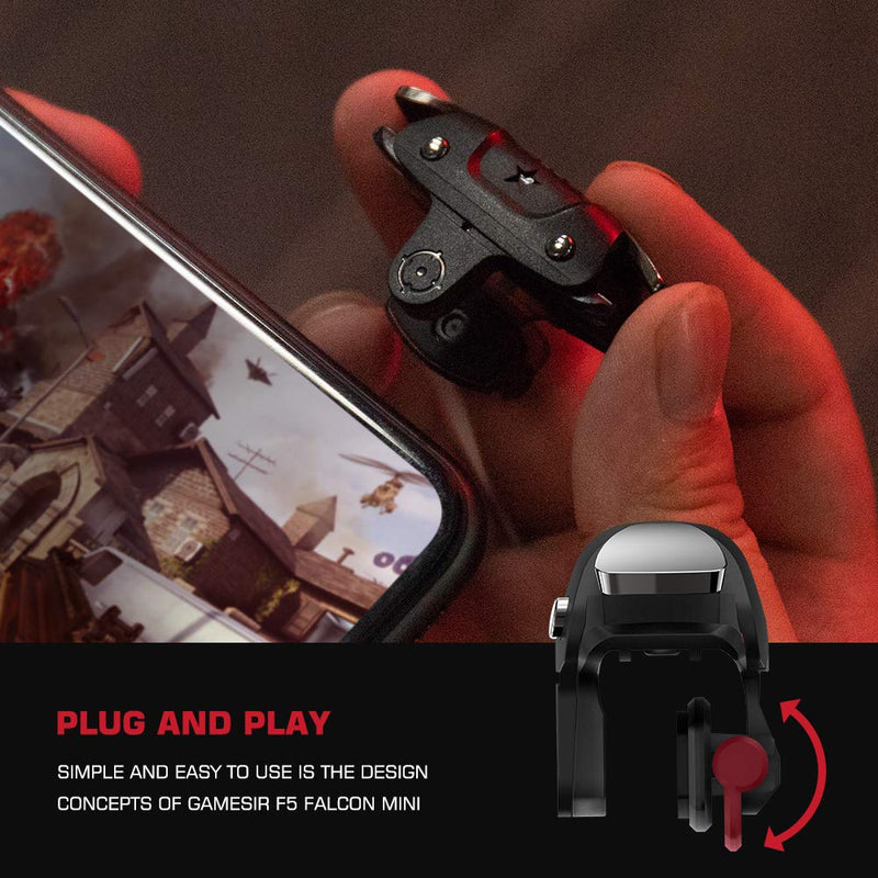 GameSir F5 Mini Falcon Game Trigger, Mobile Gaming Trigger for Pubg, Knives Out, Rules of Survival, Call of Duty, Fire Shooter Sensitive Controller for Android and iOS Phone/iPad