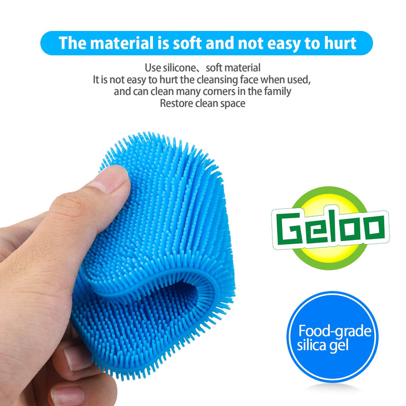 Silicone Sponge Dish Sponges, Multipurpose Better Scrubber Dish Washing Smart Kitchen Gadgets Brush Accessories, Sponges Kitchen Double Sided Cleaning Scrubber Blue+grey+green