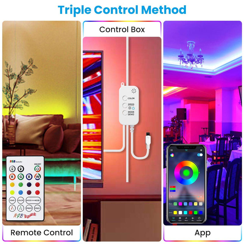 [AUSTRALIA] - Elfeland LED Strip Lights 32.8FT/10M 300 LEDs IP65 5050 RGB Strip Lights Music Sync Color Changing Rope Lights Flexible Tape Light Kit with APP Controller for Bedroom Home Kitchen 