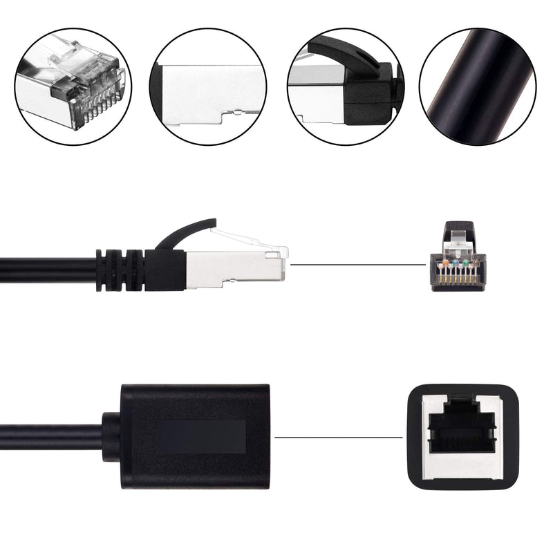 [AUSTRALIA] - Ruaeoda Ethernet Extension Cable 25 Ft, Shielded Network Cat6 Extension Patch Cable RJ45 Cords Shielded Male to Female Connector 25 Feet 