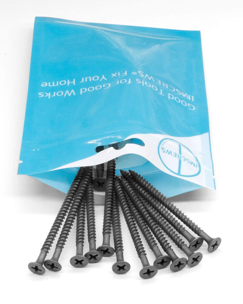 IMScrews 50pcs #8x2-3/8" Flat Head Phillips Drywall Screws Fine Thread Sharp Point Wood Screw, Carbon Steel 1022A, Black Phosphate 50 Pcs #8x2-3/8"