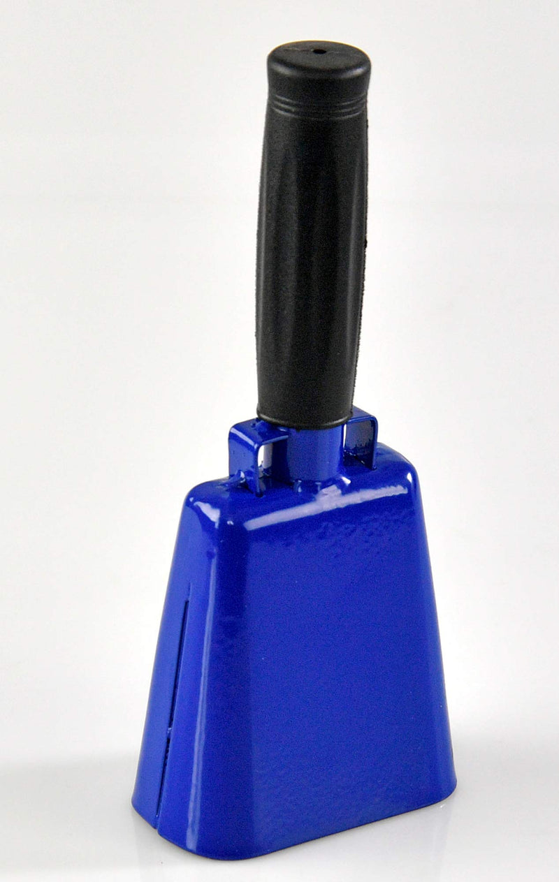 HOME-X Medium 8” Iron Cowbell with Sturdy Handle, Cheering, Sporting Event Bell, Blue, 8” L x 3 ½” W x 2” H
