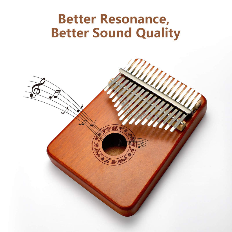 Haton Kalimba, 17 Keys Thumb Piano With Study Instruction and Tune Hammer, Portable Mbira Africa Wood Finger Piano, Easy to Learn Music Instrument Gift for Kids Adult Beginners