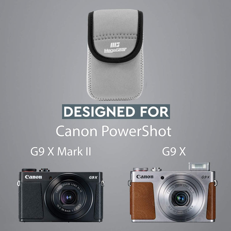 [AUSTRALIA] - MegaGear Ultra Light Neoprene Camera Case Compatible with Canon PowerShot G9 X Mark II, G9 X Grey 