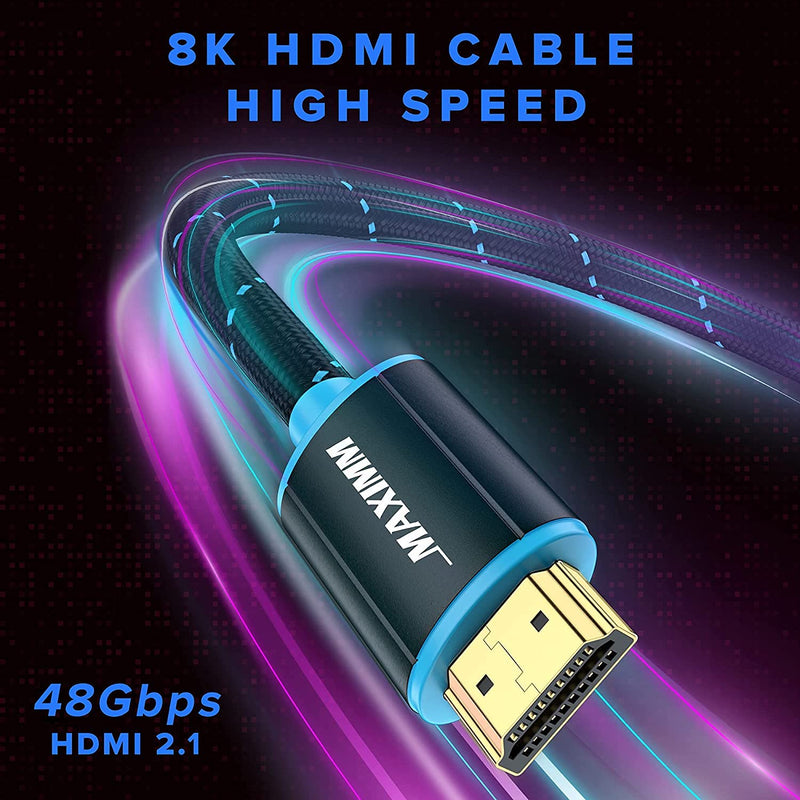 HDMI Cable 8K HDMI 2.1, 6ft, Certified 48Gbps, 8K@60Hz 18Gbps 4K@120Hz Ultra High-Speed Gaming HDMI Cable, 8K/4K Cable, 2 Pack, UL-Listed 6 Feet