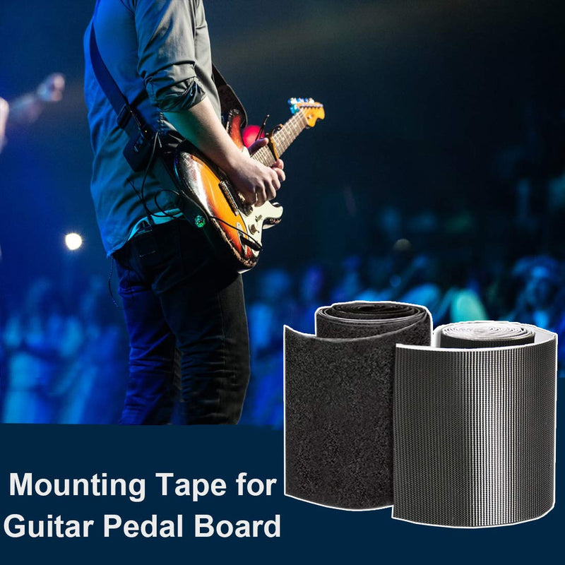 TEUVO Guitar Mounting Tape, Hook and Loop Tape with Adhesive for Guitar Pedal Board, 11CM Wide and 2M Long