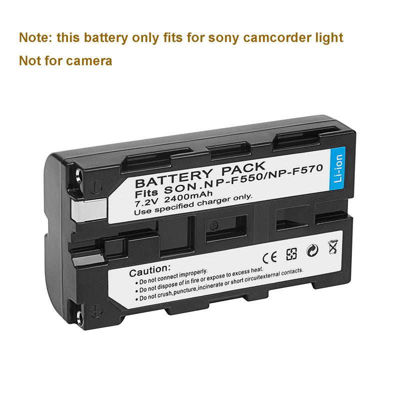 D&F NP-F550 NP-F570 Li-ion Replacement Battery (2 Pack) for Sony NEEWER VILTROX YONGNUO Video Cacorder and LED Light Panel F550 Battery