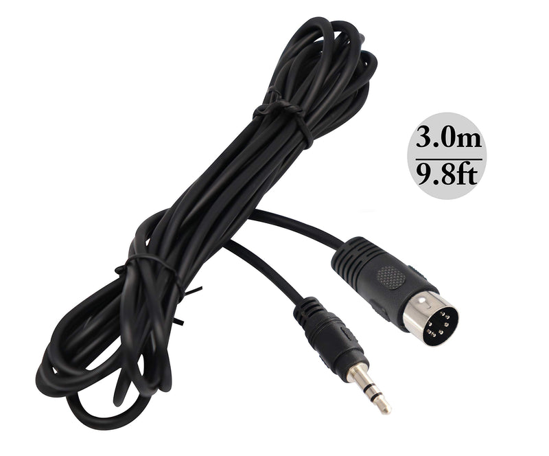 zdyCGTime 3.5mm to Midi Extension Cable,MIDI DIN 7 Pin to 3.5mm(1/8in) Male Audio Cable,Compatible with iPad/iPhon/MP3/PC/TV/Android to Bang & Olufsen B&O,Naim,Quad.Stereo Systems(3 M/9.8ft) 3m