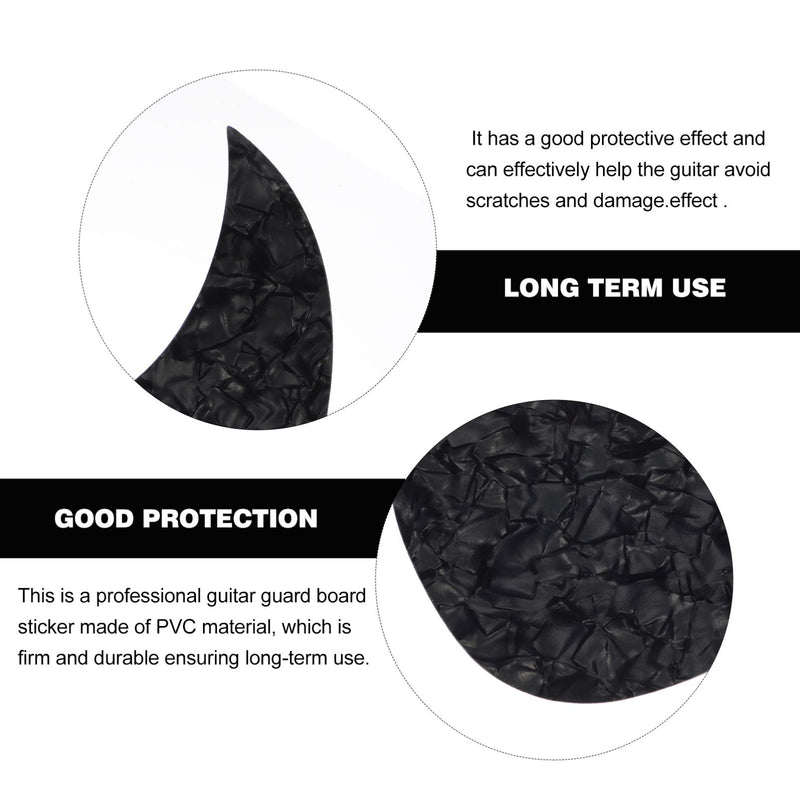 EXCEART Guitar Pickguard Anti-Scratch Guard Plate Self-Adhesive Pick Guard Sticker for 40/41 Inch Acoustic Guitar Parts Black