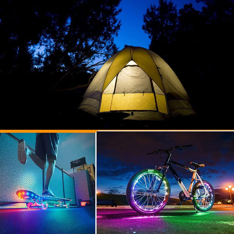 [AUSTRALIA] - Battery Powered Led Strip Lights, 5050 6M/20FT, Flexible Color Changing RGB LED Light Strip, 180 LEDs 5V Battery-Powered with Controller 
