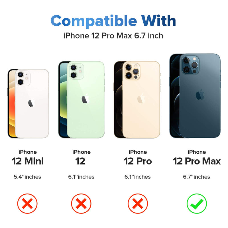 Goton Compatible with iPhone 12 Pro Max Front and Back Screen Protector, Tempered Glass Protective Film for Apple iPhone 12 Promax 6.7 Inch [9H Hardness] [Anti-Scratch] [Case-friendly]