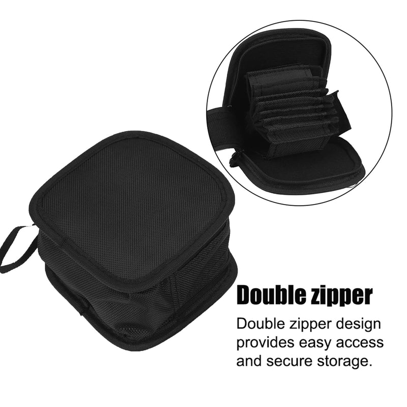 Serounder Bags for Cameras and Photographic Equipment, Camera Lens Filter Carry Case, 9-Pocket Lens Filter Wallet Pouch Bag Travel Holder Belt Bag with Detachable Strap
