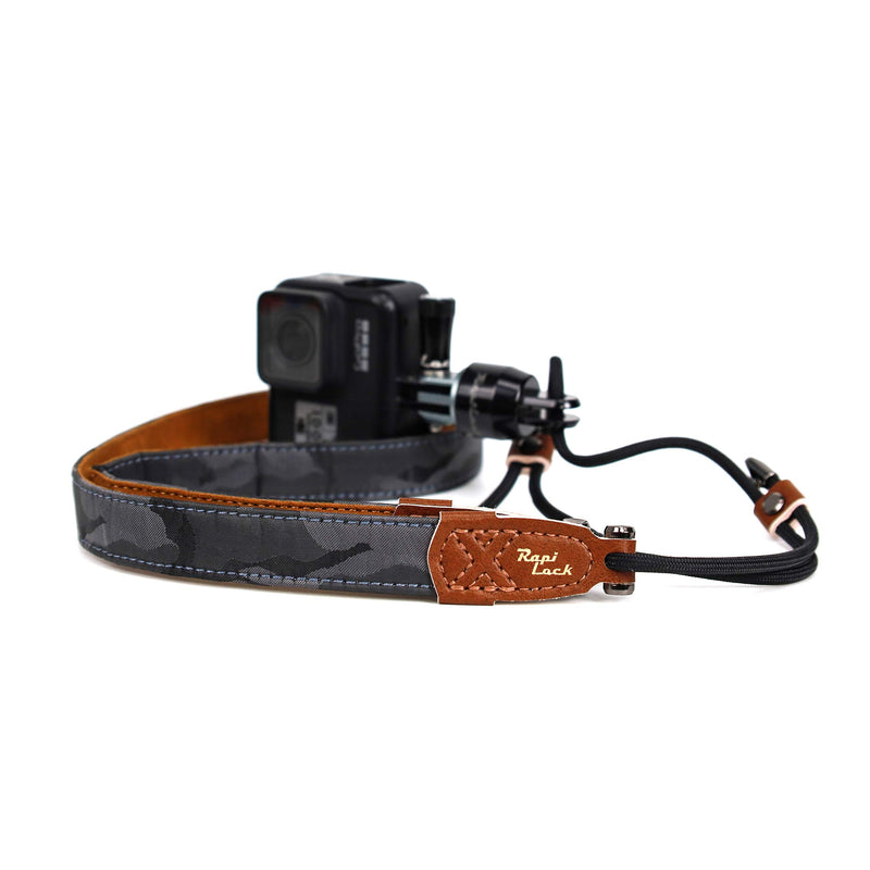 RapiLock Leash Quick Release Neck Strap (Black) for GoPro Hero 9 8 7 6 5 4 3+ 3 2 1 Mounting Way Devices Such as Sony/Gamin/SJ4000/DJI/osmo Pocket. Includes 1 Adapter, 1 Buckle (Black), and 1 Strap. Black