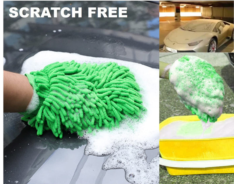 QUALIALL, Dusting Cloths Mitt, Modified Chenille Dust Wipes, A No-dust Fly Duster for Sensitive Surfaces, A Must-Have Household Cleaning Tool for Busy Bodies, Clean and Fast, Green, 10x8inch
