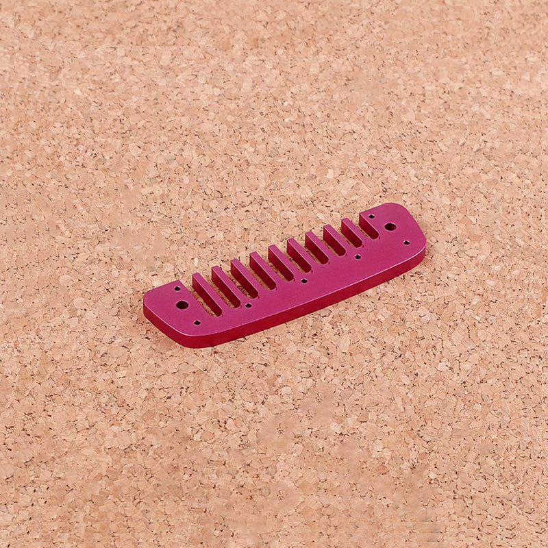 Alnicov Aluminum Alloy 10 Holes Comb Harmonica Part for Hohner Marine Band Crossover and Deluxe Rose Red