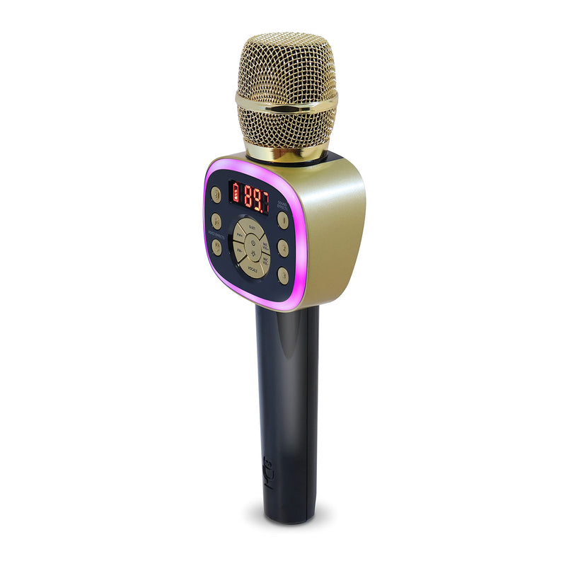 Carpool Karaoke The Mic 2.0 2021 Version, Wireless Bluetooth Karaoke Microphone with Voice Changing Effects and Duet Options, Gold 1 Gold & Black