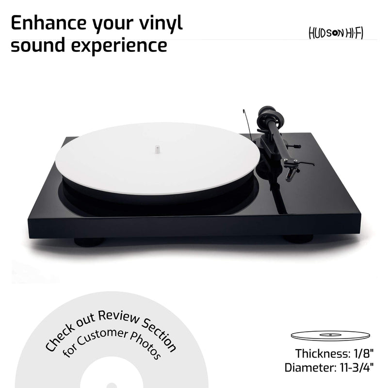 Acrylic Turntable Mat - White - LP Slipmat with Record Label Recess