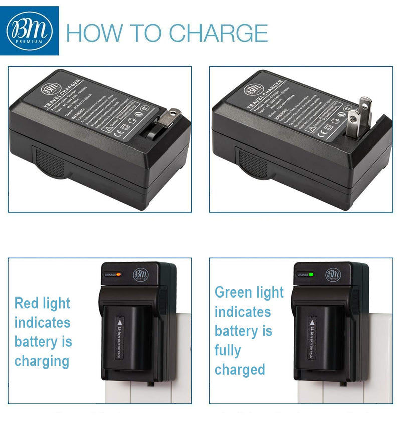 BM Premium NP-FV50A High Capacity Battery and Charger for Sony FDR-AX30 FDR-AX33 FDR-AX53 FDR-AX700 FDR-AX100 FDR-AX35 HXR-MC50 HXR-MC88 HX-RNX80 PXW-Z90V VG10 NEX-VG20 NEX-VG30 NEX-VG900 Camcorders