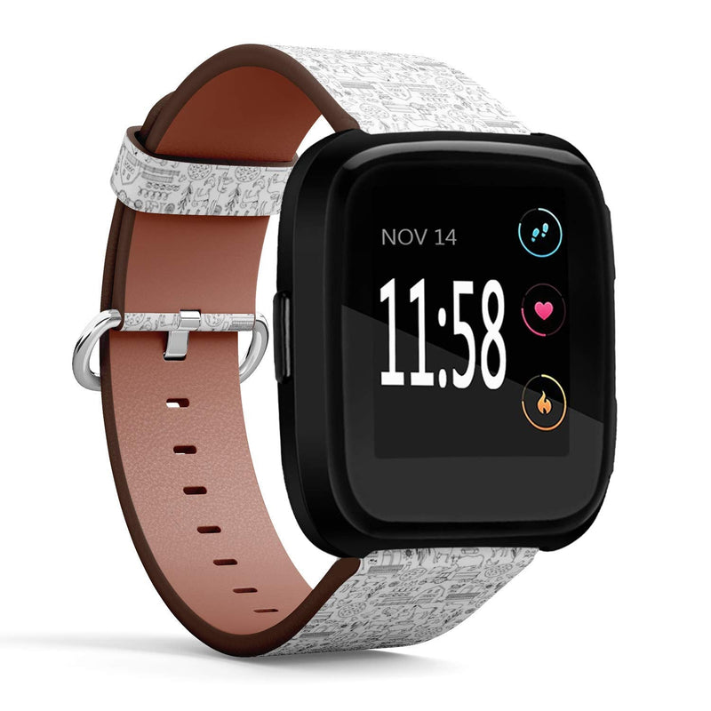 Compatible with Fitbit Versa, Versa 2, Versa Lite - Quick Release Leather Wristband Bracelet Replacement Accessory Band - Farm
