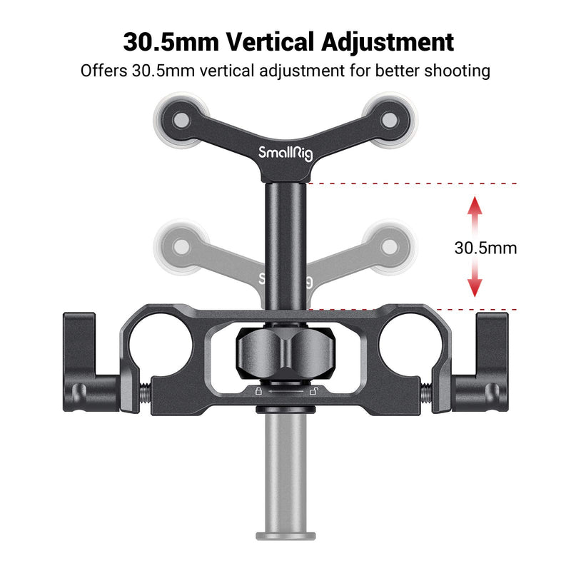 [AUSTRALIA] - SMALLRIG Universal 15mm LWS Rod Mount Lens Support Bracket Height Adjustable for DSLR Camera Shoulder Rig - 2727 