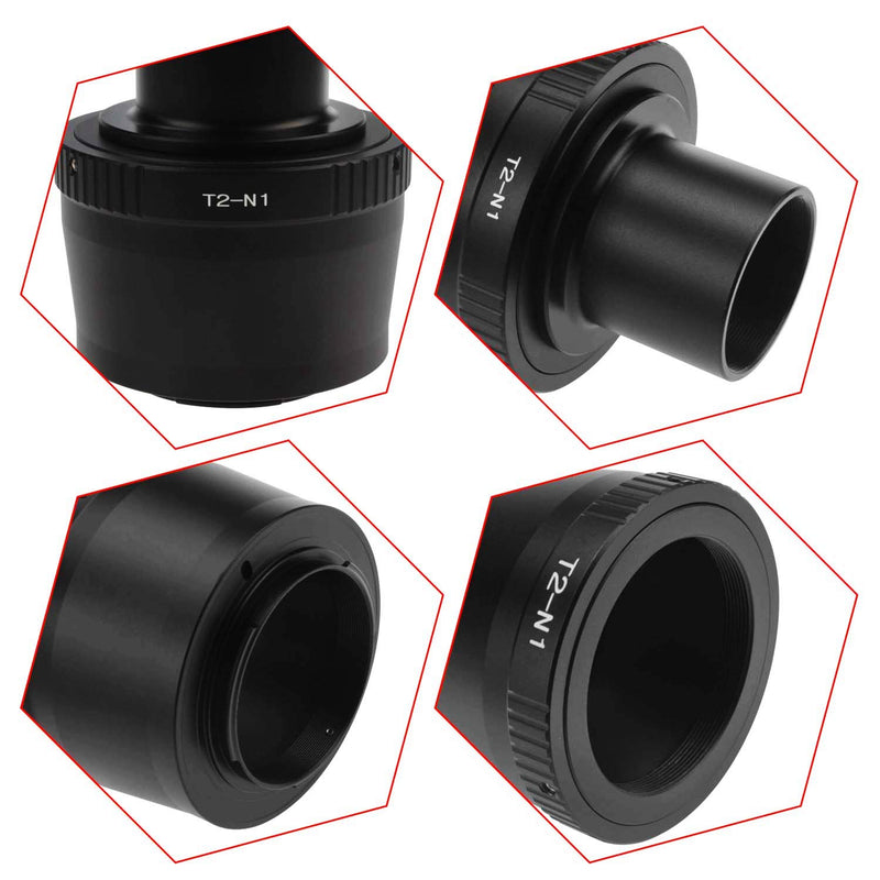 Astromania T2 N1 T Mount Lens Adapter and M42 to 1.25" Telescope Adapter (T-Mount) for Nikon 1 Series Camera V1 V2 V3 J1 J2 J3 J4 J5 Ring Set for Nikon 1