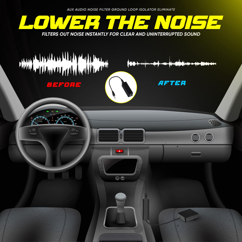 3.5mm Aux Audio Noise Filter Ground Loop Isolator Eliminate Car Electrical Noise Ground Loop Isolator 3.5mm