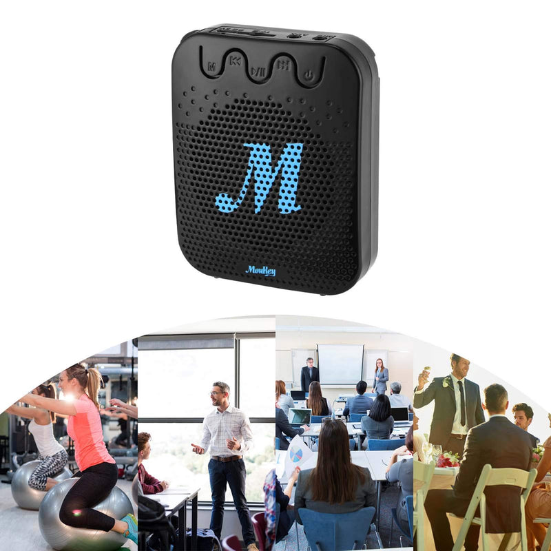 Moukey Voice Amplifier, Portable Personal Speaker Microphone Headset - Rechargeable Mini PA System with Waistband for Teachers Tour Guides Coaches Singing Meetings and Outdoors (Va-1)