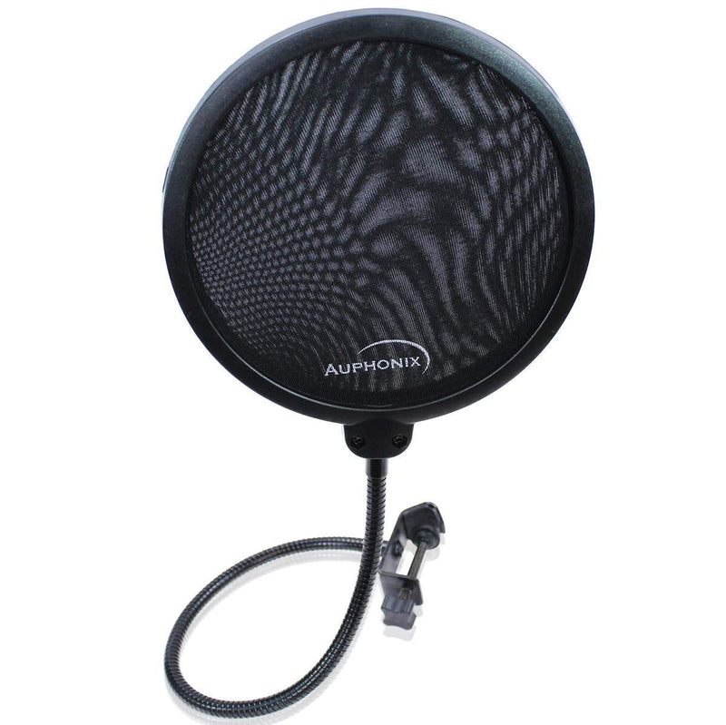 [AUSTRALIA] - AUPHONIX Microphone Pop Filter (MPF-1) – Easy-On 6inch Shield for Powerful Vocals Blocks Thud, Pop, BP Plosives, S Hiss for Clear as a Bell Sound – Double Optimized Mesh Filter Windscreen Cover Mask 