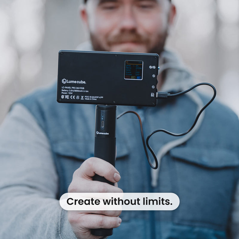 Lume Cube Power Bank Grip | Portable Charger Handle for DSLR Camera, LED Lights, iPhone, Smartphones & GoPro | Portable Anti-Slip Rechargeable Battery Grip 10000mAh 5V/3A Input/Output