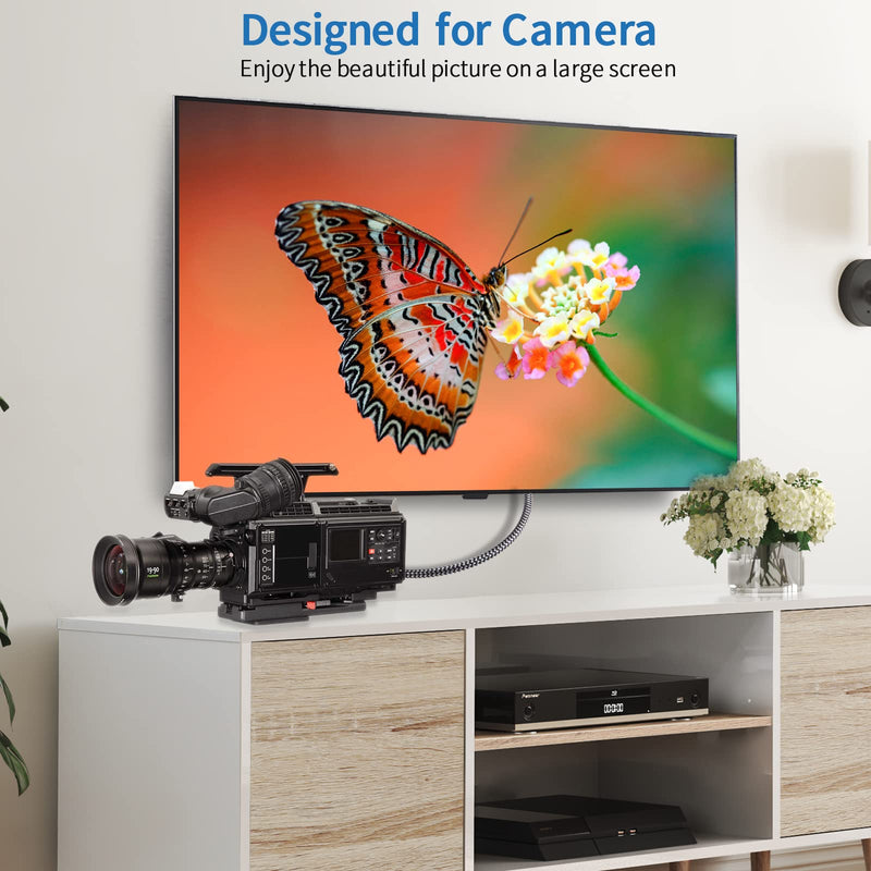 Micro HDMI to HDMI 2.1 8K Cable 5FT, Ultra High Speed 8K@60Hz 4K@120Hz 48Gbps HDMI Cord Compatible with Digital Cameras, Camcorders, Tablets (5) 5.0 Feet