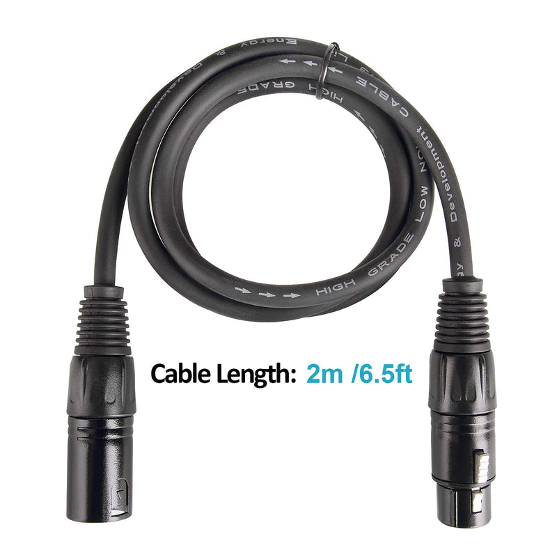 [AUSTRALIA] - 6.5ft/2m 3 Pin XLR Female to 5 Pin Male XLR Cable Audio Cable for Microphone, DMX Stage Light 