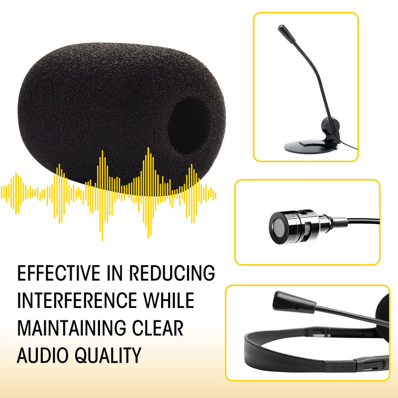 VELKPRO Microphone Windscreen, 10 Pack Mini Foam Mic Covers, High-Density Foam Protection for Small Lapel Lavalier Headset Microphones Shotgun and Condenser Microphones