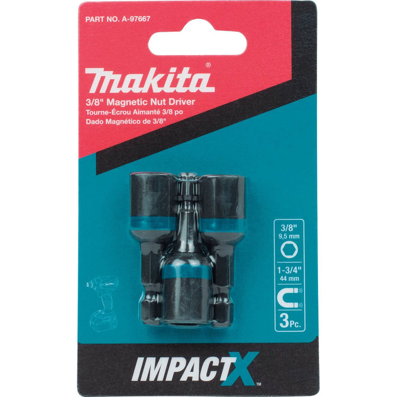 Makita A-97667 Impactx 3/8″ x 1-3/4″ Magnetic Nut Driver, 3 Pack 3-Pack