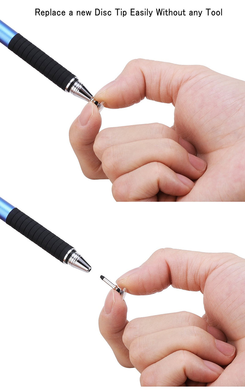 CCIVV Stylus Pen 2 in 1 Fine Point & Mesh Tip for Touch Screen, Compatible for Tablet and Cellphone (1Pc, Blue) 1Pc